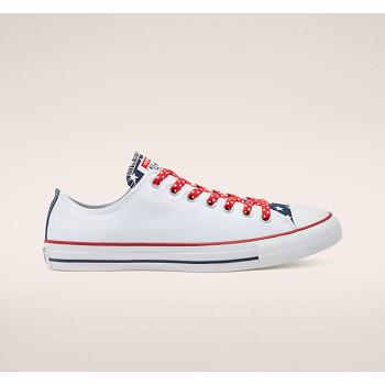 Scarpe Converse Stars & Stripes Chuck Taylor All Star - Sneakers Donna Bianche / Rosse, Italia IT 84